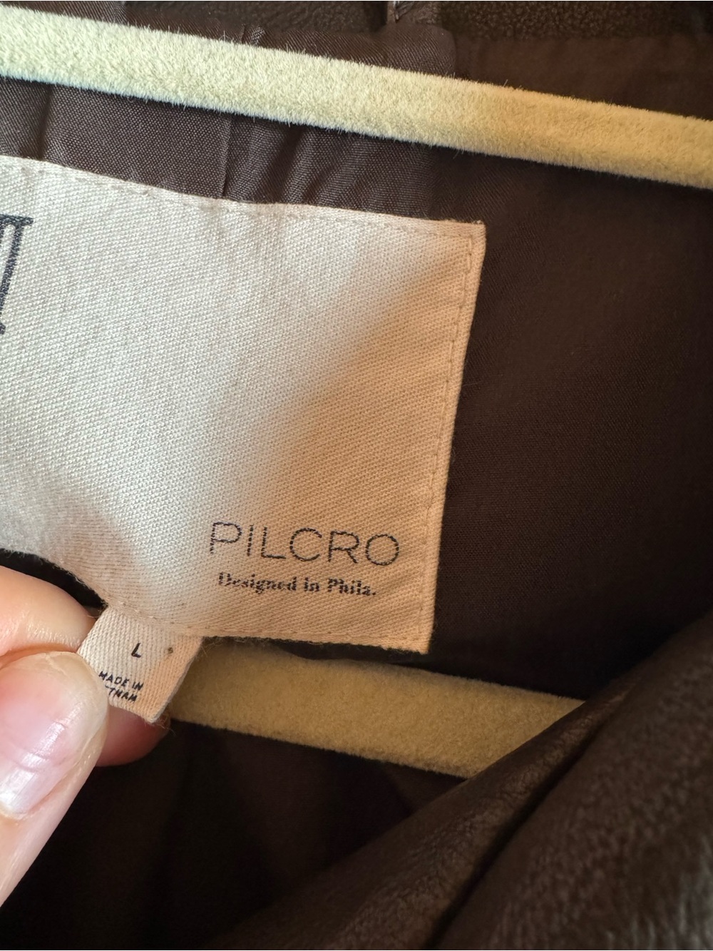 Pilcro Anthropologie Washed Faux Leather Cropped Moto Jacket Brown Size Large - Picture 3 of 11